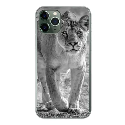 Produktbild von MuchoWow® Handyhülle Schutzhülle Hülle für iPhone 11 Pro Löwe - Schwarz - Weiß Silikon Softcase Handy Hülle - Handy