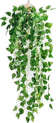 Produktbild von künstliche hängende Weinreben simulierte Dekoration Stoff realistische Hängereben für Hochzeit-1#
