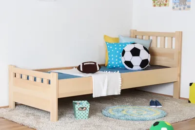 Produktbild von Kinderbett / Jugendbett Buche massiv Vollholz natur 109, inkl. Lattenrost - 80 x 200 cm (B x L)