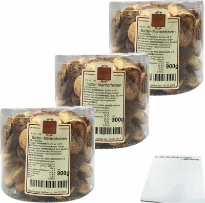 Produktbild von Esser Butter Marmorherzen 3er Pack (3x900g Runddose) + usy Block