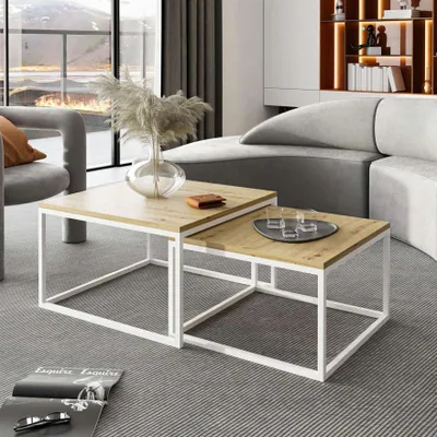 Produktbild von Couchtisch Yoshi 2in1 Kaffeetisch Weißer Eiche Wotan Stirling Artisan