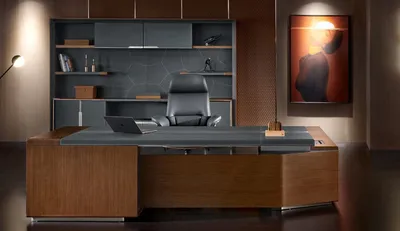 Produktbild von Design Büro Tisch Schreibtisch Sessel Einrichtung Ecktisch mit Stuhl 2tlg.
