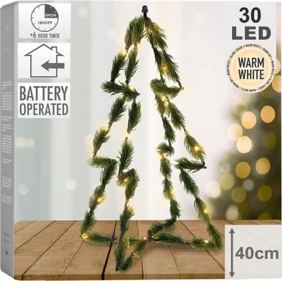 Zdjęcie produktu dla Choinka 3D 40 cm z 30 diodami LED, kolor zielony