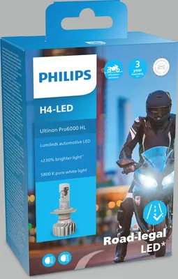 Produktbild von Lampen Birnen Scheinwerfer ZULASSUNG für Motorrad PHILIPS LED Ultinon H4
