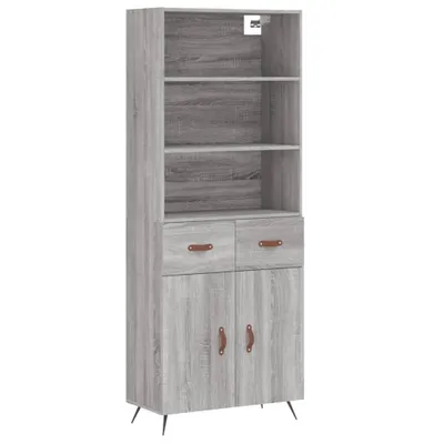 Produktbild von Highboard Grau Sonoma 69,5x34x180 cm Holzwerkstoff