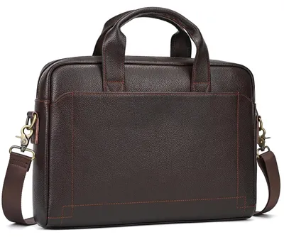 Image de Solidchoice - Sacoche pour ordinateur portable de 15,6 pouces en cuir véritable, sac bandoulière élégant pour hommes