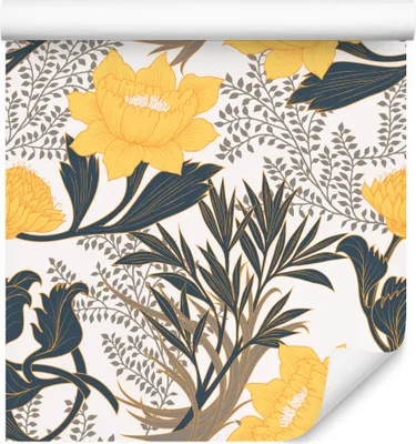 Produktbild von 10m VLIES TAPETE Rolle Natur Blumen Flora Pflanzen Chrysanthemen Motiv XXL