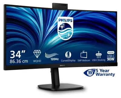 Produktbild von Philips 86,4cm (34,0") 34B2U3600CH 21:09 2xHDMI+DP+USB-C bl.