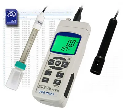 Produktbild von PCE pH-Meter PCE-PHD 1Redox- Wasseranalysegerät Leitfähigkeit- Salz- Sauerstoff- und Temperaturmessgerät