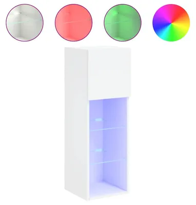 Produktbild von vidaXL TV-Schrank mit LED-Leuchten Weiß 30,5x30x90 cm