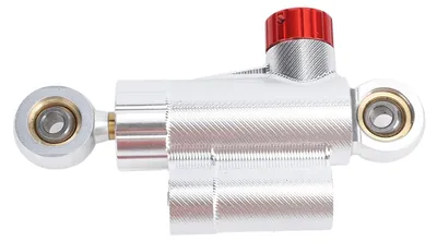 Obrázok produktu pre Tlmič riadenia motocykla, stabilizátor, vyrobený z CNC hliníkovej zliatiny, nastaviteľný, zaisťuje bezpečnú kontrolu a zlepšuje stabilitu motocykla. Farba: strieborná