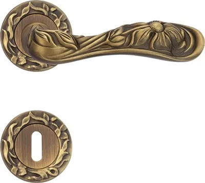 Produktbild von Casa Padrino Barock Türklinken Set Messing Patiniert 14 x H. 5,3 cm - Barock Hotel & Restaurant Accessoires