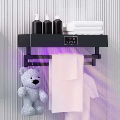 Zdjęcie produktu dla Suszarka do ręczników z dezynfekcją UV, łazienka lub kuchnia, ścienny, 60 cm, 450W, ElectricSun Standard czarny