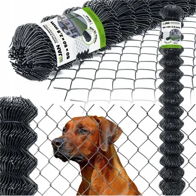 Obrázek produktu pro Pletivo s uzly, grafitové - 50 x 50 mm - výška 1,5 m - pozinkovaný drát - 15 m