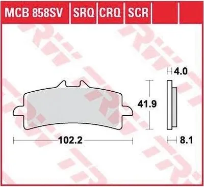 Image de TRW Jeu de plaquettes de frein "MCB 858" type TRQ Sinter