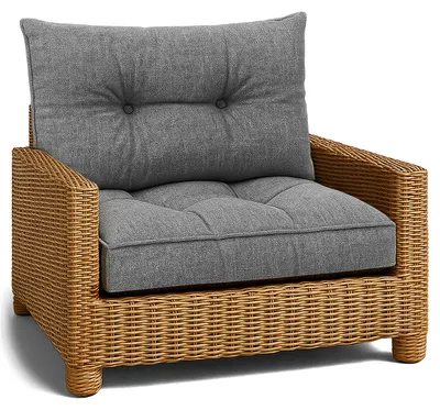 Produktbild von Polster Gartenmöbel Set 60x60 + 40x60 cm Outdoor Loungekissen Rattan Grau