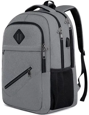 Produktbild von Wasserdichter Rucksack mit USB-Anschluss und Anti-Diebstahl-Tasche grau