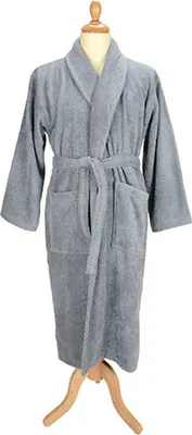 Immagine prodotto di A&R 025.50 | Accappatoio da uomo con collo a scialle /  Oeko-Tex - Colore: Grigio antracite - Taglia: L/XL