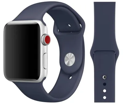 Produktbild von Original Apple Sport Armband S/M + M/L 42/44/45mm MLL02ZM/A Midnight Blue 1.Gen