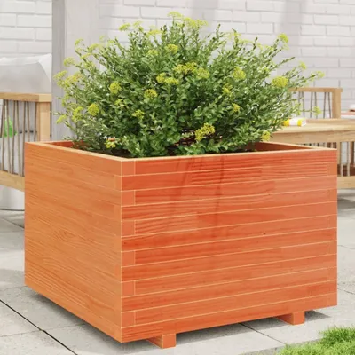 Image de Maison Exclusive - Bac à plantes brun ciré 70x70x49,5 cm Bois massif de pin