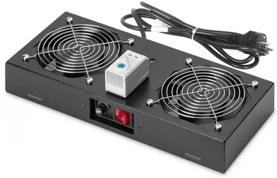 Zdjęcie produktu dla Digitus Wentylator dachowy do obudów naściennych 483 mm (19"), Wentylator dachowy, Wbudowany wentylator, 276 m³/h, Stal nierdzewna, Czarny