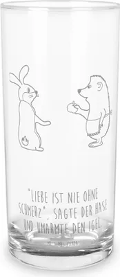 Produktbild von Mr. & Mrs. Panda Glas Hase Igel 400 ml - Transparent - Geschenk, Liebe Spruch, Trösten, Tumbler, Herzschmerz, Wasserglas, Lustige Sprüche, Longdrinkglas, Cocktailglas