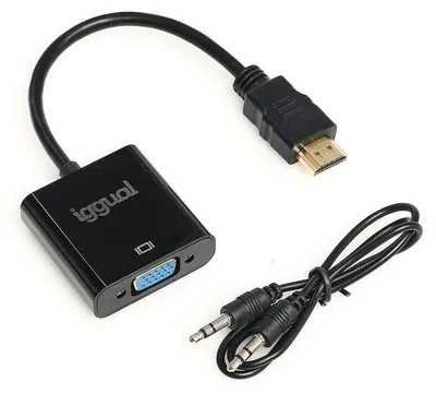 Imagen del producto de iggual Adaptador HDMI a VGA + audio (3.5 mm)