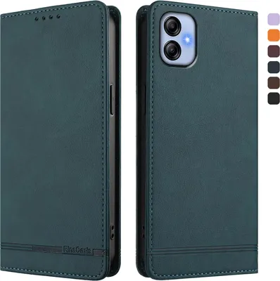 Image de Etui pour Samsung Galaxy A04E, étui rétro en cuirPolyuréthaneavec support et fentes pour cartes de crédit Vert