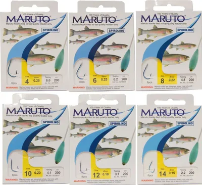 Produktbild von Maruto Forellenhaken Sbirulino 2m - 8 Haken für Forelle, Größe/Tragkraft/Durchmesser/Inhalt:Gr.12/3.1 kg/0.18mm/8 Haken pro Packung