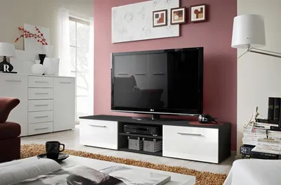 Image de Meuble TV noir Meubles de salon Buffet Commode Étagères Design moderne