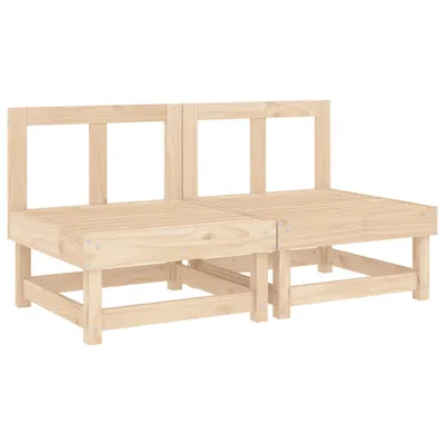 Two wooden sofa modules are shown side-by-side against a white background.