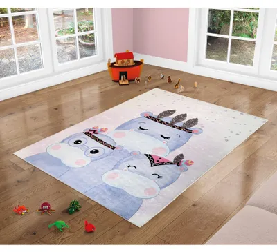 Immagine prodotto di Tappeto per bambini 100x150 cm ippopotamo