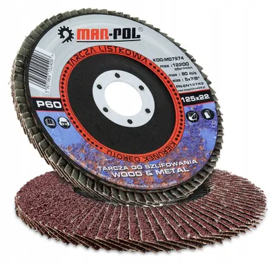 Produktbild von Mar-Pol Lamellenschleifscheiben 125mm P60 10 Stück