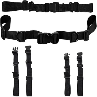 Produktbild von Brustgurt für Rucksäcke 4 Stücke, verstellbar 18-100 cm, schwarz, für Wandern