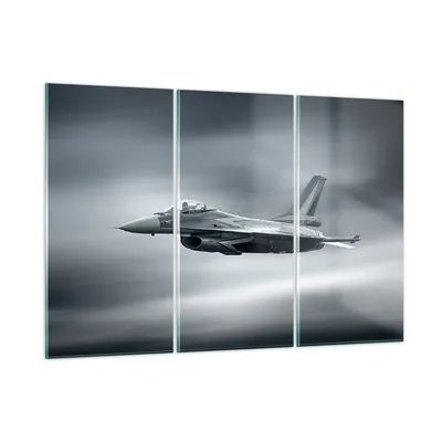 Produktbild von Bilder auf glas - Flugzeug Himmel Flug - 165x110cm - Glasbilder - Wandbilder - Kunstdruck - zum Aufhängen bereit - Wanddekoration aus Glas - Glas Bilder - Wandbild auf Glas - 3 Teile - GCE165x110-3415
