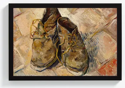 Produktbild von Kunstdruck „Schuhe“ von Vincent van Gogh – 40 x 60 cm – Holzrahmen schwarz