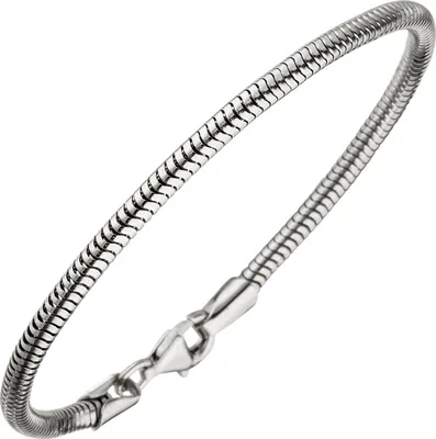 Produktbild von 2,9mm Armband Schlangenkette aus 925 Silber rhodiniert Armschmuck, 19cm