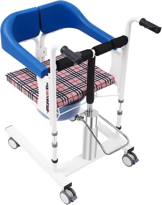 Productafbeelding van Hydraulische lifter - Transferstoel ADL - Zelfstandig Mobiliteit - 180° Openingshoek - 90 kg draagvermogen - Blauw Wit