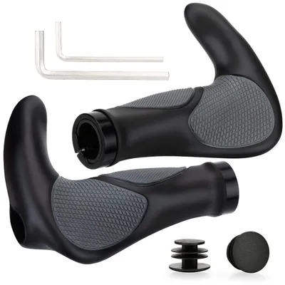 Obrázok produktu pre Riadidlá na bicykel, ergonomické, gumové, hliníkové, 22 mm, vhodné pre horské bicykle, BMX bicykle a kolobežky