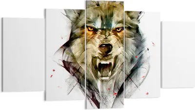 Produktbild von Bild auf Leinwand - Leinwandbild - Wolf Tier Wald - 160x85cm - Wand Bild - Wanddeko - Wandbilder - Leinwanddruck - Bilder - Kunstdruck - Wanddekoration - Leinwand bilder - Wandkunst - EA160x85-4070