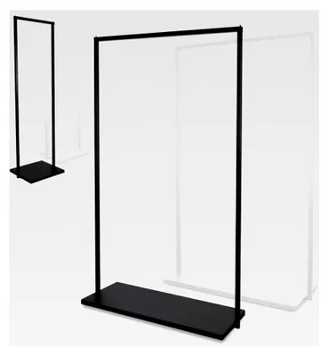 Produktbild von Kleiderständer BASIS (Schwarz, 100 cm) - Garderobenstange aus stabilem Metall - Freistehende Kleiderstange für Schlafzimmer, Wohnzimmer und Büro