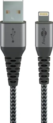 Obrázek produktu pro Goobay 49271, 1 m, USB C, Lightning, Samec, Samec, Černá, Šedá