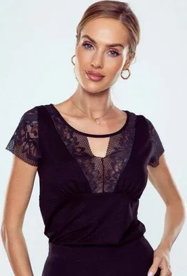 Produktbild von Eldar Lanii |. Damenbluse mit Spitze | schwarz |