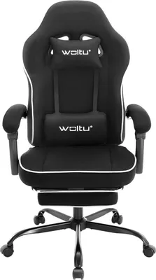 Produktbild von WOLTU Gaming Stuhl mit Taschenfederkissen, ergonomischer Drehstuhl, Netzstoff, Schwarz