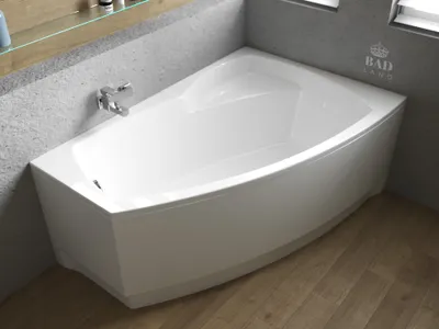 Zdjęcie produktu dla Wanna Akrylowa Zestaw 4w1 Asymetryczna 150x90 Prawa Biała + Obudowa Akrylowa, Nowoczesny Premium Syfon i Nogi (stelaż) w komplecie | BADLAND FRIDA