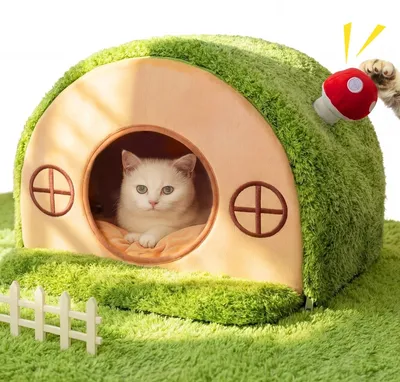 Produktbild von Katzenbett Katzenhöhle Katzenhaus - Faltbar - Abnehmbares waschbares Kissen - 45 x 39,9 x 30 cm