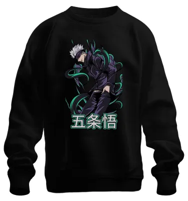 Produktbild von Jujutsu Kaisen Gojo 五条悟 Anime Otaku Geschenk Cool Augenbinde Sweatshirt Pullover, Schwarz, M