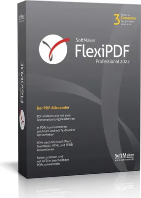 Immagine prodotto di SoftMaker Flexi PDF Professional 2022 WIN 3devices