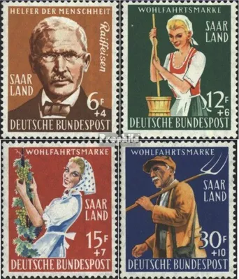 Produktbild von Briefmarken Saarland 1958 Mi 441-444 (kompl.Ausg.) postfrisch Wohlfahrt: Landwirtschaft