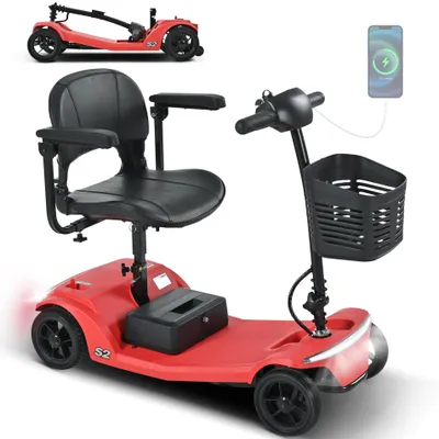 Produktbild von LVHOM Elektromobil 4-Rad Seniorenmobil 6 km/h, E-Scooter Klappbar, 250W, Elektroroller mit USB, 12Ah Blei-Säure-Akku, Seniorenroller bis 136kg